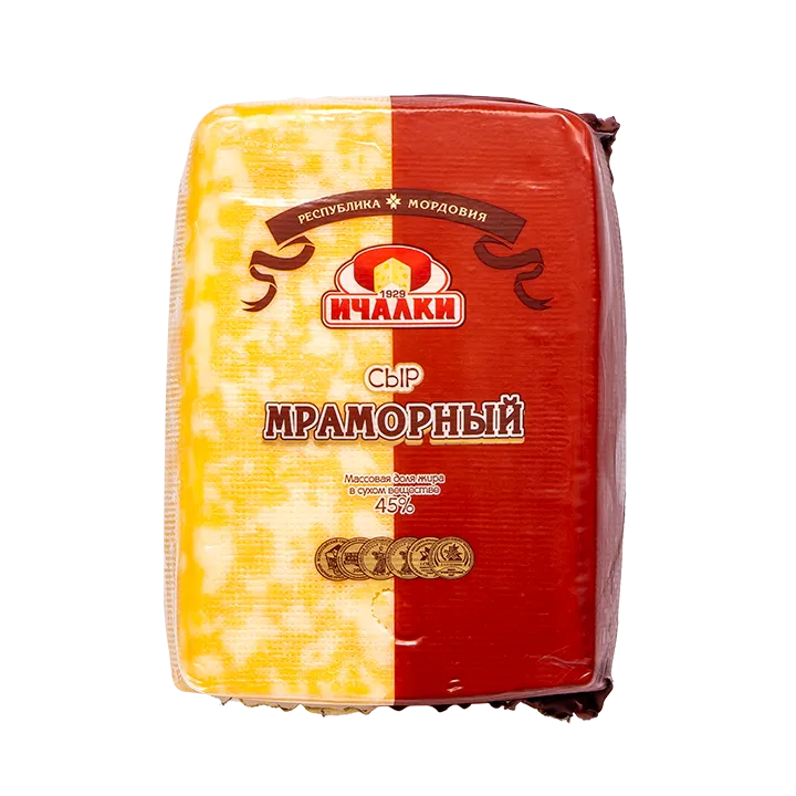 Сыр Мраморный 45% брус, весовой, 1.5 кг, весовой
