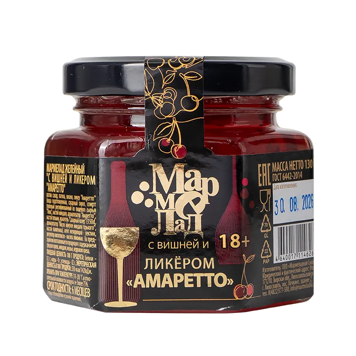 Мармелад с амаретто вишня, 130 г в банке