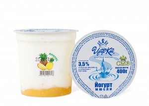 Йогурт (ананас) 3,5% п/с стакан 0,4 кг